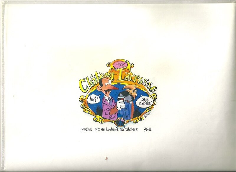 Olivier Saive, Étiquette de bouteille de vin - Illustration originale