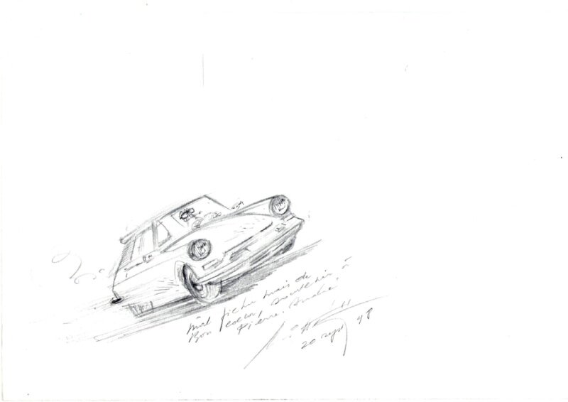 Mittéï, Mitteï au volant d'une D.S. Citroën, 1998. - Sketch