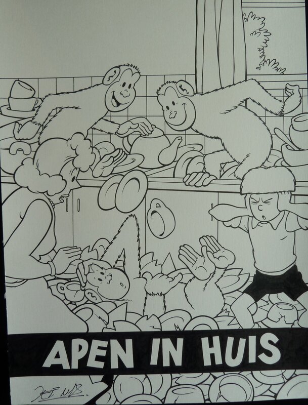 Jef Nys, Jommeke - Apen in huis - Original Cover