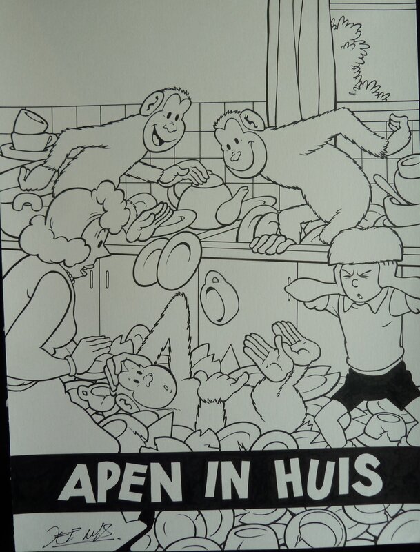 Jef Nys, Jommeke - Apen in huis - Couverture originale