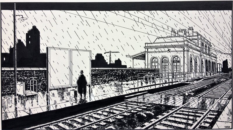 Jacques Tardi, 1983  Le dernier train supplémentaire - Original Illustration