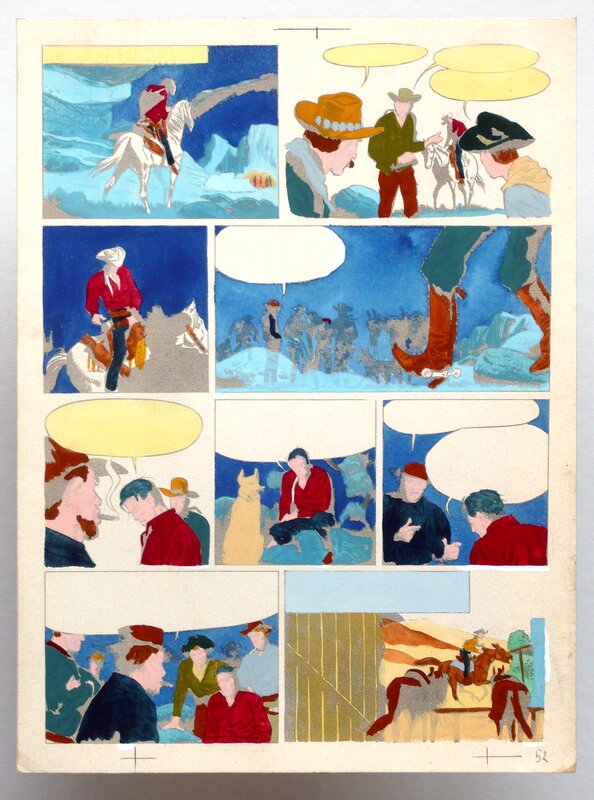 Fred & Liliane Funcken, Jack Diamond - Ombres sur la piste (Bleu de coloriage page 17) - Planche originale