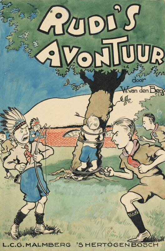 Peter Lutz, W. Van Den Berg, 1928 - Rudi's avontuur (Bookcover in color - Dutch KV) - Couverture originale