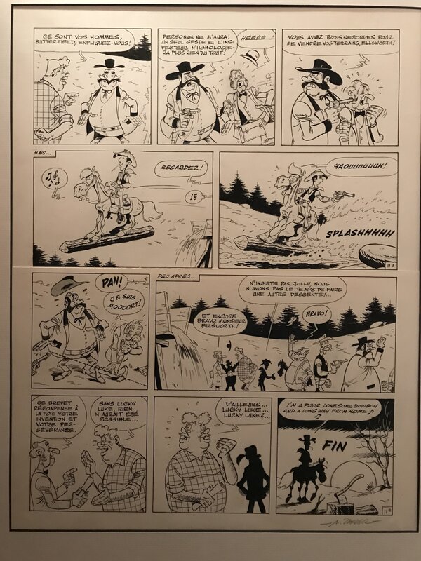 Michel Janvier, Morris, Planche de fin lucky luke - Comic Strip