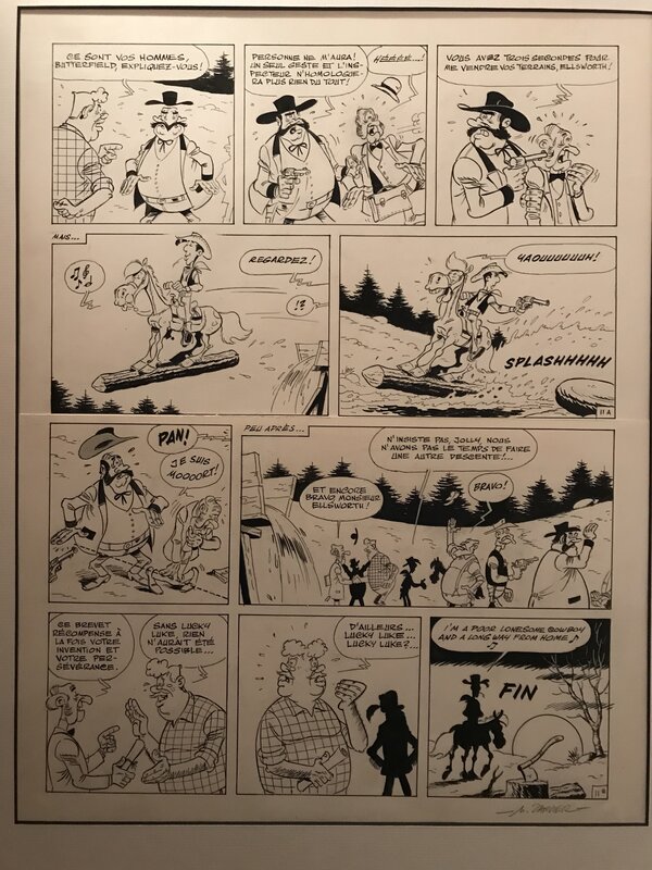 Michel Janvier, Morris, Planche de fin lucky luke - Planche originale