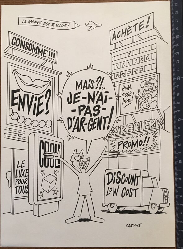 Jean-François Caritte, Un monde de surconsommation - Original Illustration