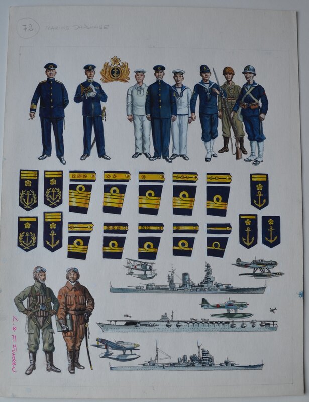 Marine Japonaise by Fred & Liliane Funcken - Original Illustration