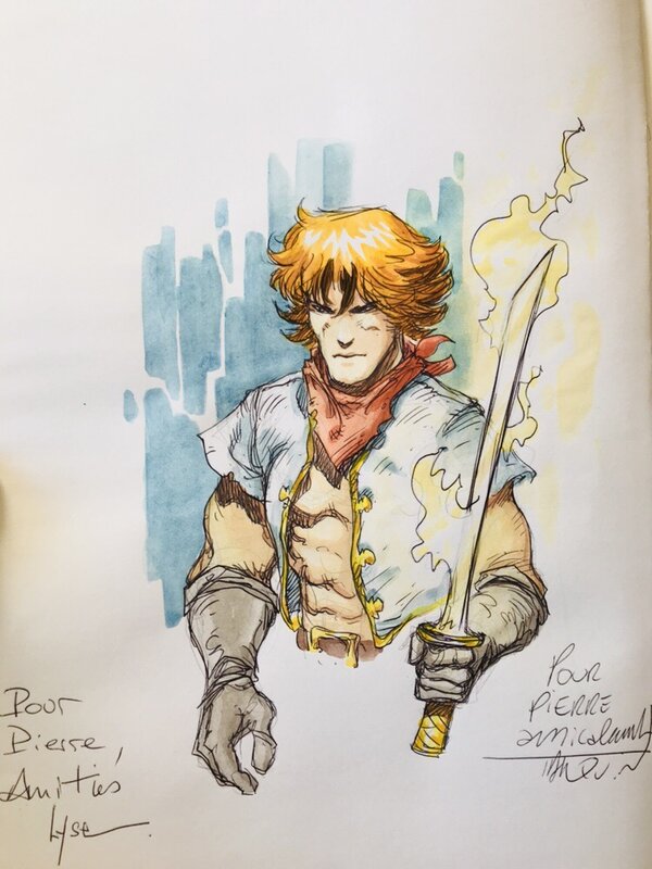 Didier Tarquin, Lyse, Dedicace tarkin coloré par lise - Original Illustration