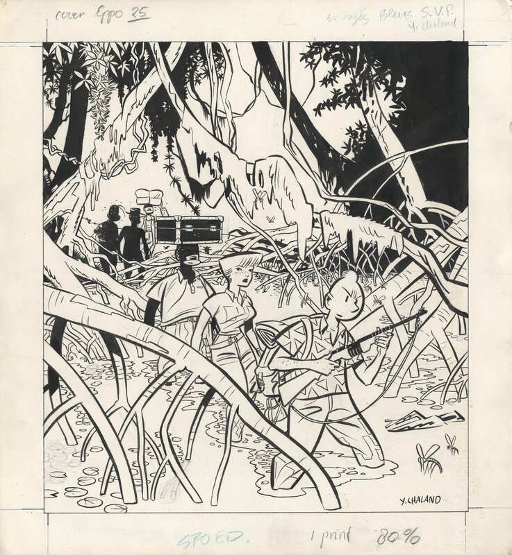 Yves Chaland, 1982 - Freddy Lombard : Le cimetière des éléphants * - Couverture originale