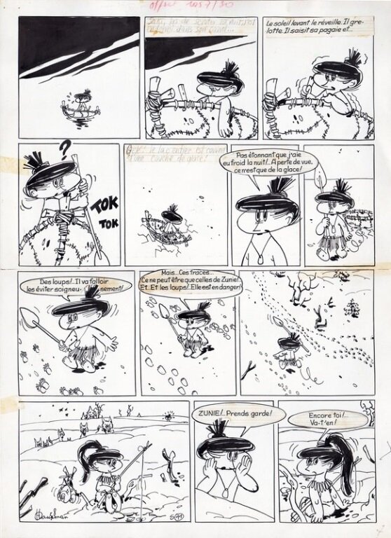 René Hausman, Yvan Delporte, Saki, « Saki cherche un Ami », planche 41, 1958. - Comic Strip
