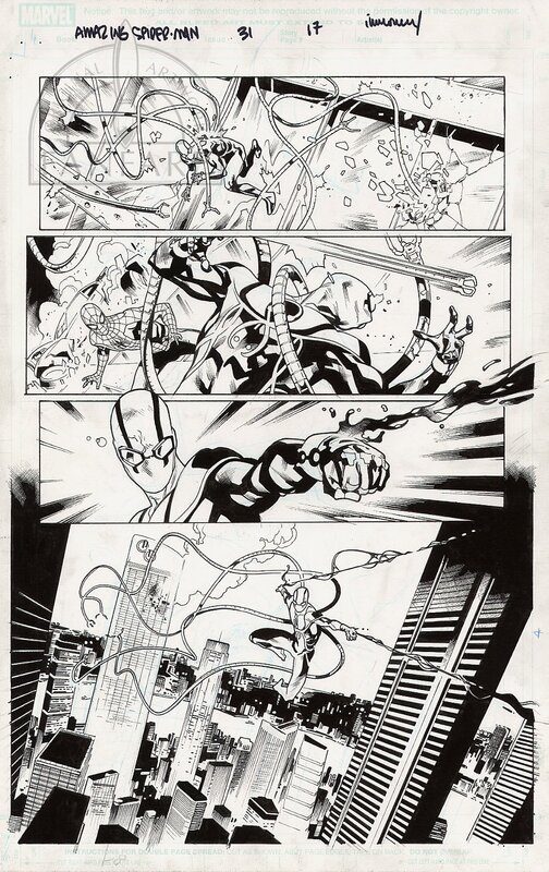 Stuart Immonen, Wade Von Grawbadger, Amazing spiderman #31 p.17 - Planche originale