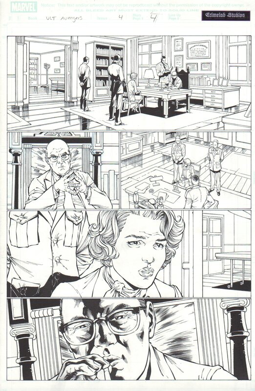 Carlos Pacheco, Mark Millar, Dexter Vines, Ultimate Avengers, issue 4, pag. 4 - Planche originale