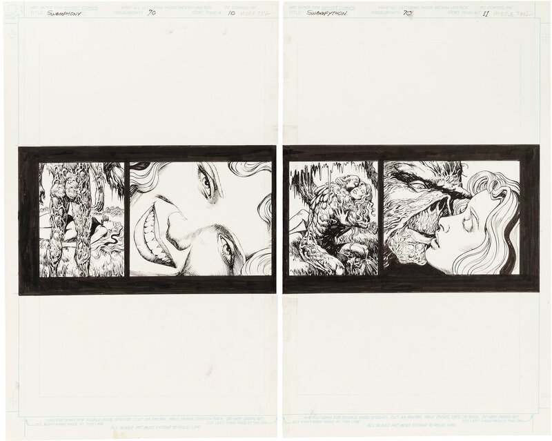 Rick Veitch, Alfredo Alcalá, Swamp Thing vol. 2 #70, p. 10-11 - Planche originale