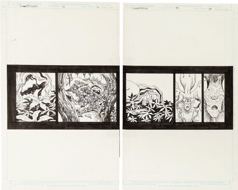 Rick Veitch, Alfredo Alcalá, Swamp Thing vol. 2 #70, p. 16-17 - Planche originale