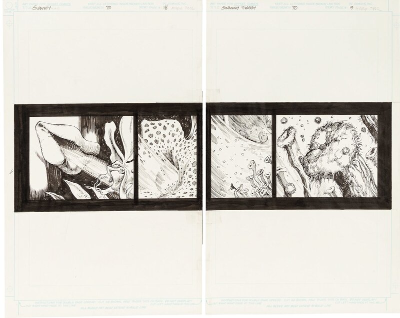 Rick Veitch, Alfredo Alcalá, Swamp Thing vol. 2 #70, p. 18-19 - Planche originale