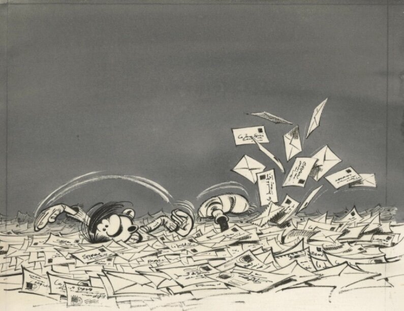 Franquin-Gaston 1970 - Illustration originale