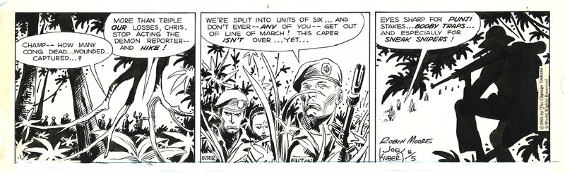 Joe Kubert, Tales of the Green Berets . Daily comic strip . 8 /5 / 1966 . - Comic Strip