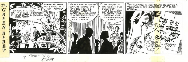 Joe Kubert, Tales of the Green Berets . Strip du 16 novembre 1967 . - Planche originale