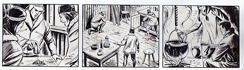 Pierdec, Les chasseurs de loups - strip paru dans la revue l'Intrépide en 1957 (n° ?) - Comic Strip