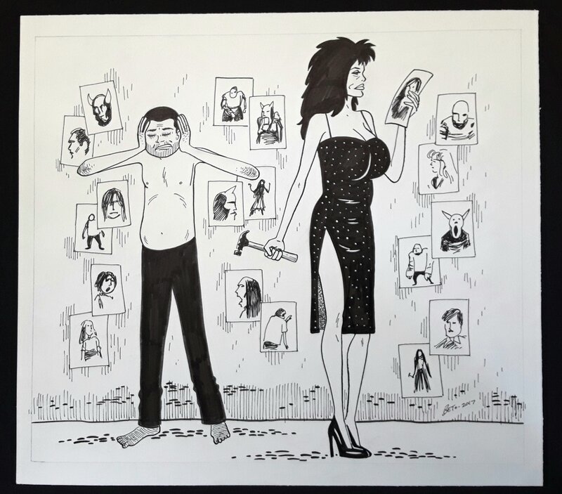 Love & Rockets par Gilbert Hernandez - Illustration originale