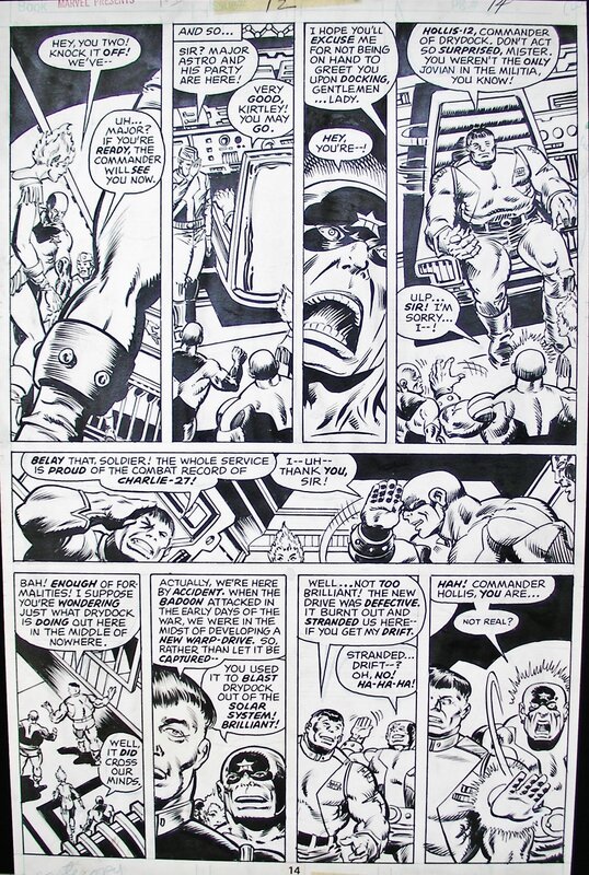 Al Milgrom, Marvel Present 12 les gardiens de la galaxie : charlie 27, Vance Astro et Nikki - Planche originale