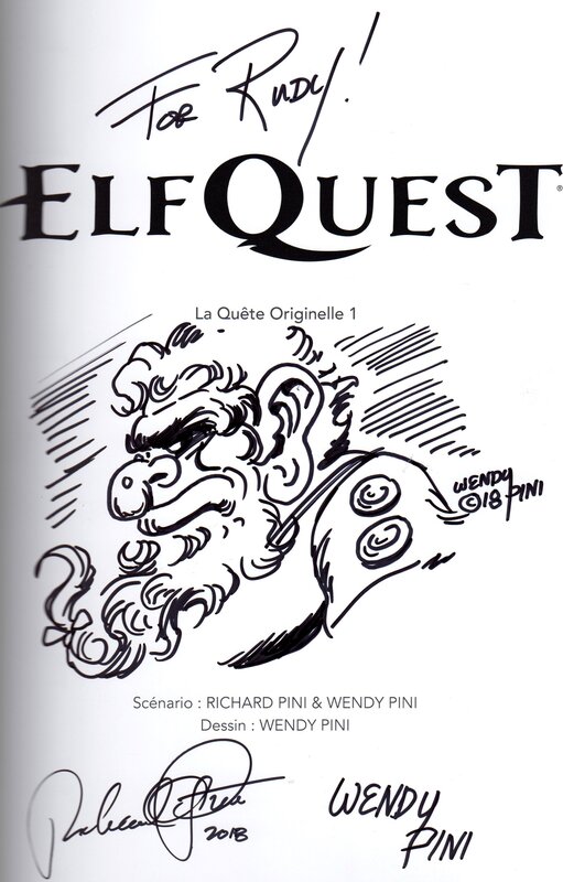 Wendy & Richard Pini, Elfquest -  Dédicace - Sketch