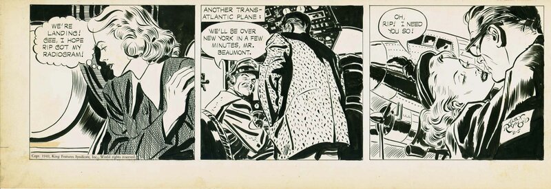 Alex Raymond, Rip Kirby - Daily strip 05.02.1949 - Planche originale