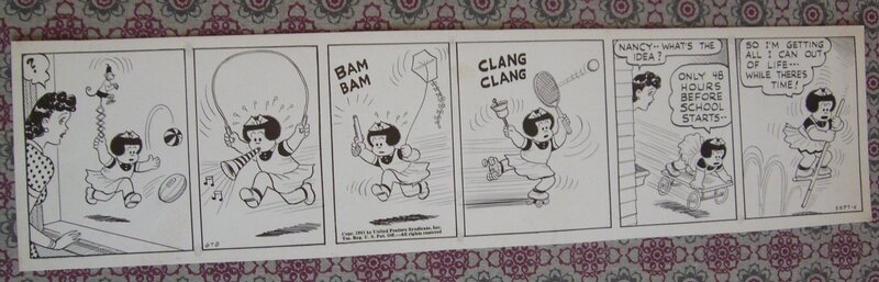 Ernie Bushmiller, La fin des vacances ! Nancy en grande agitation ! - Comic Strip