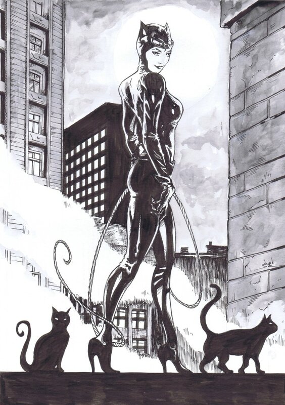 Catwoman par De Caneva - Illustration originale