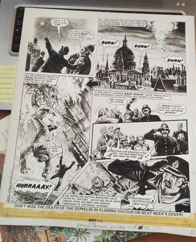 Joe Colquhoun, Pat Mills, La guerre de Charlie - Le Grand Zepelin sur Londres ! - Planche originale