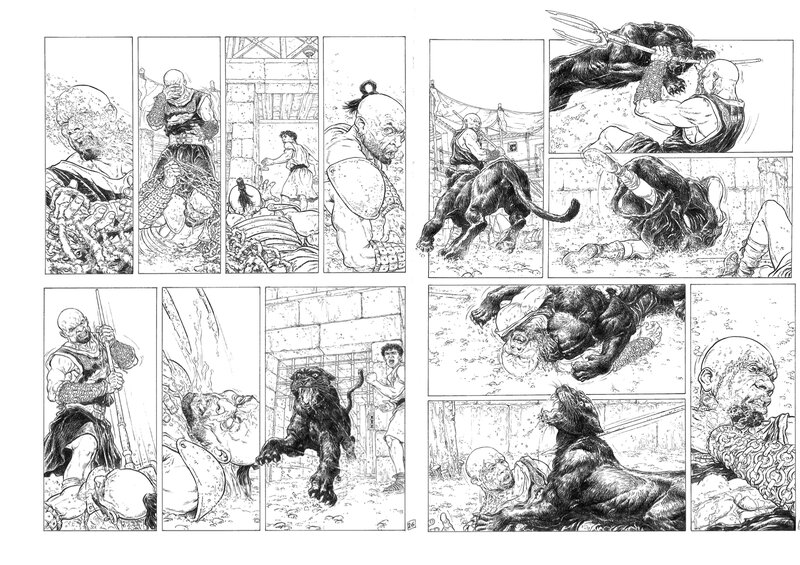Philippe Delaby, Murena - Les Epines Tome 9 - Planche 26 et 27 Mort de Massam - Blessure mortelle de Balba - Comic Strip