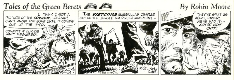 Joe Kubert, Tales of the Green Berets . Semaine 6 Jour 5 . 1965 . - Planche originale