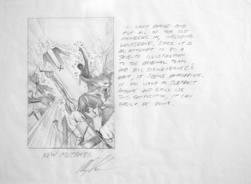 Alex Ross, Proposition d'affiche des New Mutants - Planche originale
