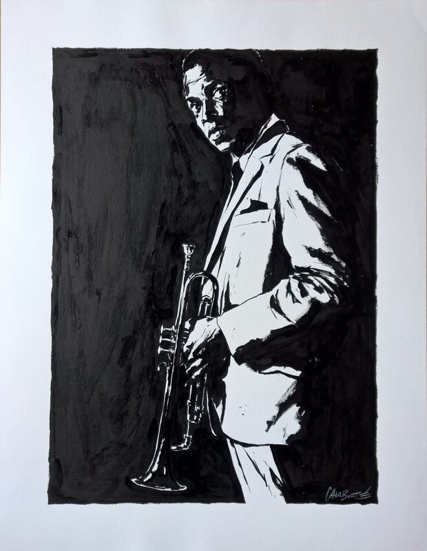 Christophe Chabouté, 2017 - Trait de jazz : Miles Davis - Original Illustration
