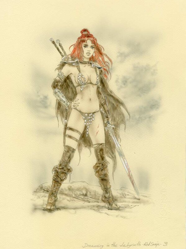 Luis Royo, Dreaming in the Labyrinth 3 - Red Sonja - Original Illustration