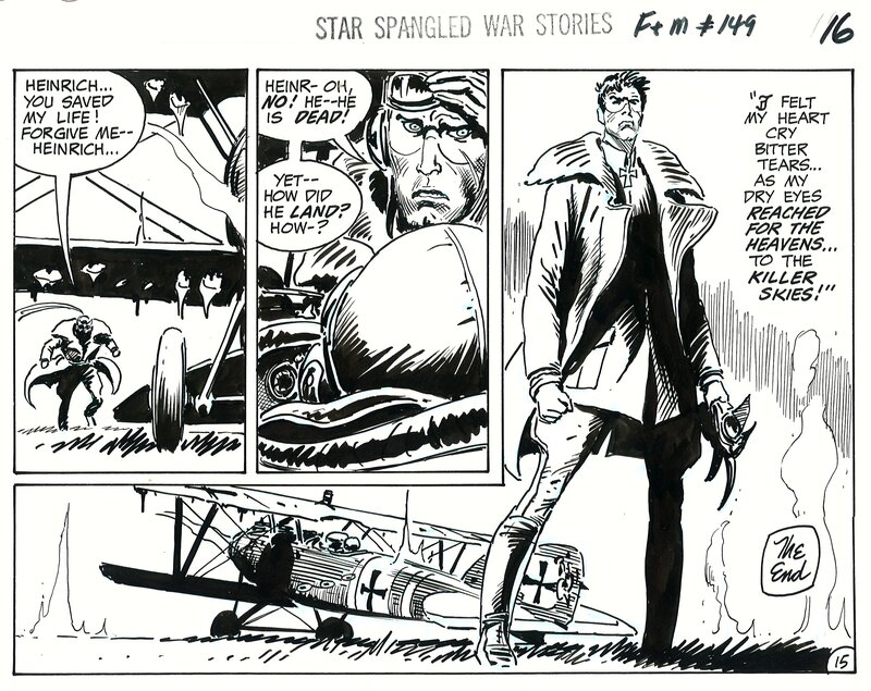 Joe Kubert, Star Spangled War Stories # 149 p.15 .Enemy Ace . 1969 . - Planche originale