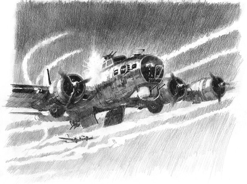 Lucio Perinotto, Boeing B 17 fortress - Original Illustration