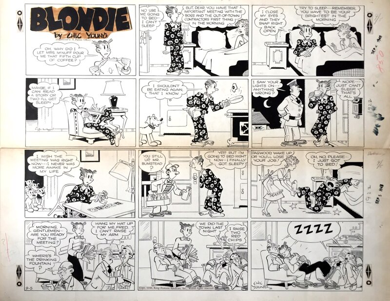 Chic Young, Blondie Sunday du 5 Septembre 1948 - Comic Strip