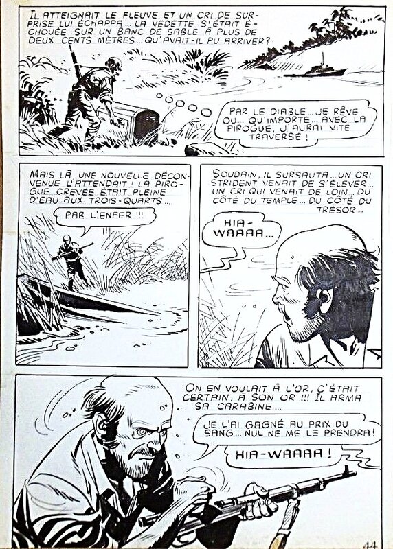 Ferdinando Tacconi, Les aventuriers de l'or, planche 44 - Yataca n°19 (Mon journal) - Planche originale