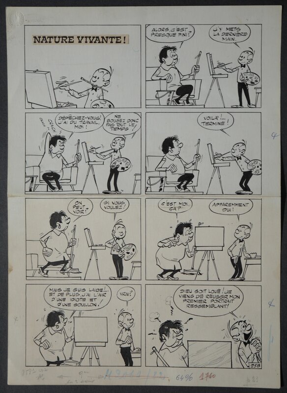 Maurice Tillieux, César - Nature vivante ! - Gag N° 258. - Planche originale