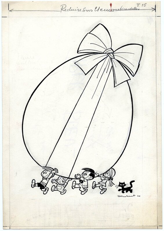 Raymond Macherot, Couverture Tintin Pâques - Planche originale