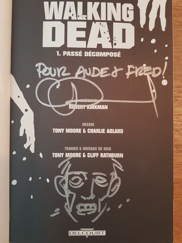 Dédicace de Adlard dans Walking Dead tome 1 - Dédicace