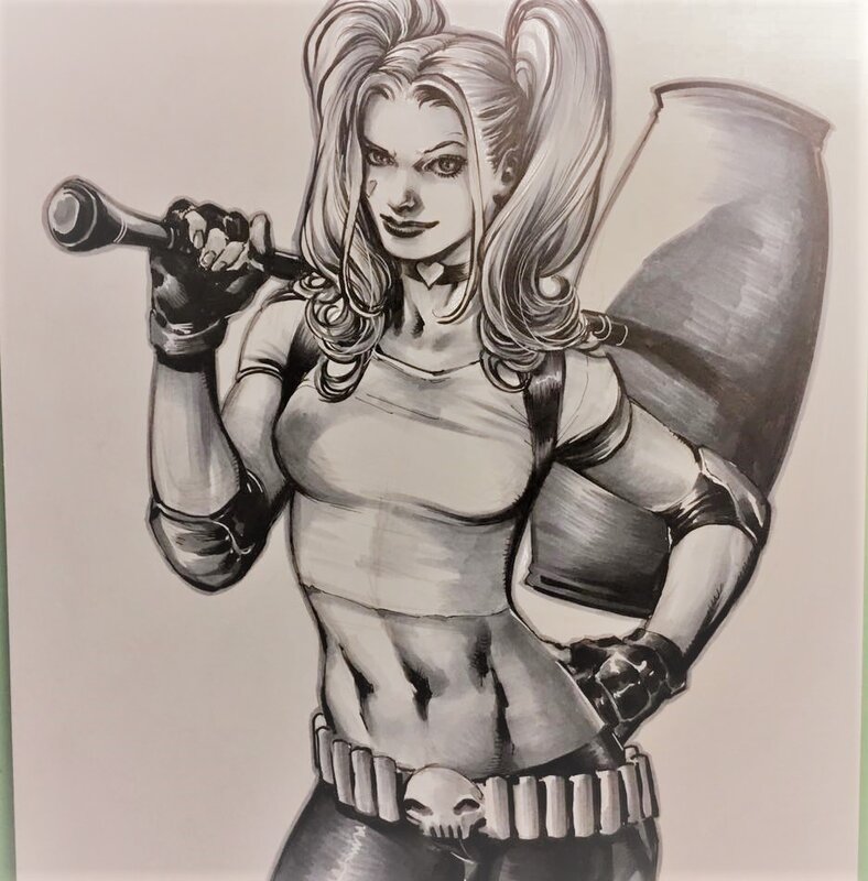 Eddy Barrows Harley Quinn - Illustration originale