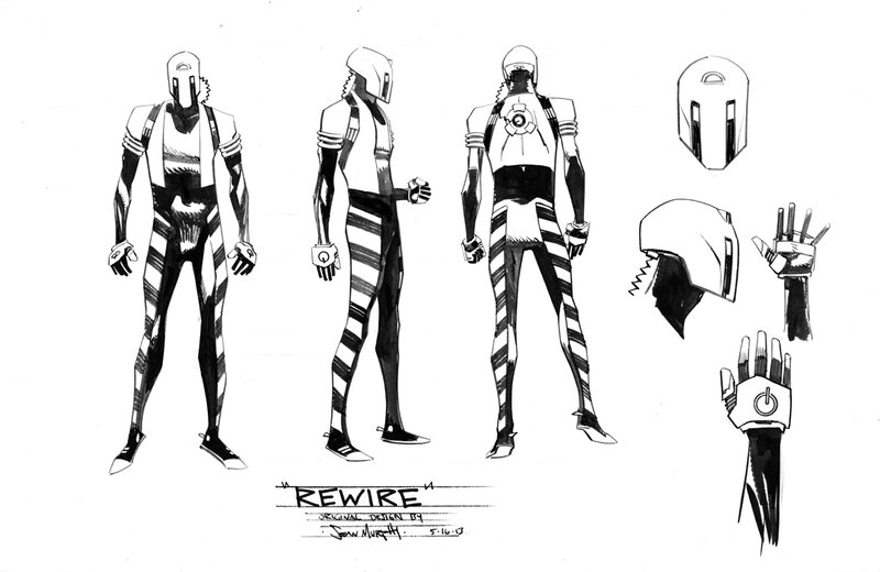 Batman Beyond: REWIRE character design by Sean Murphy (2013) - Batman Beyond 2.0 / Batman Universe villain - Original art