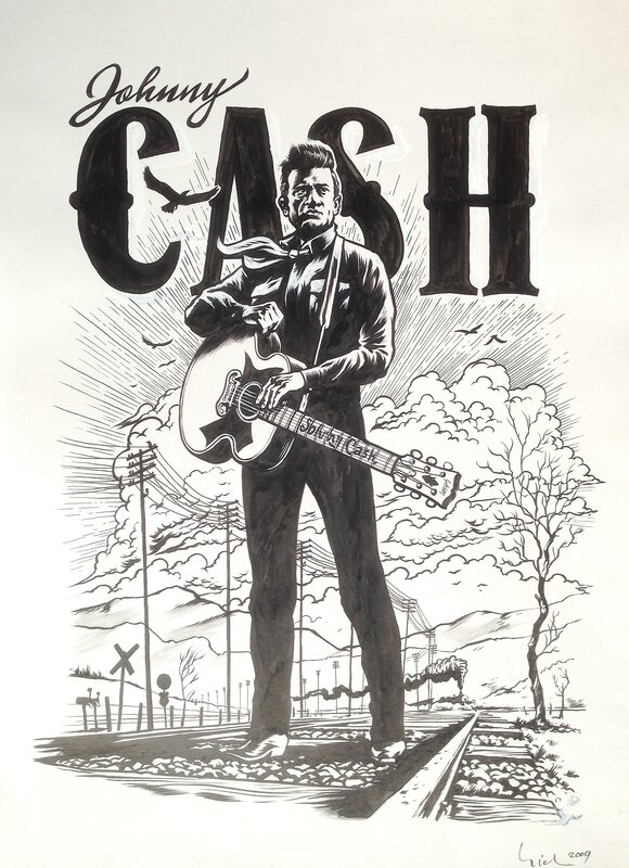 Johnny Cash by Erik Kriek - Original Illustration