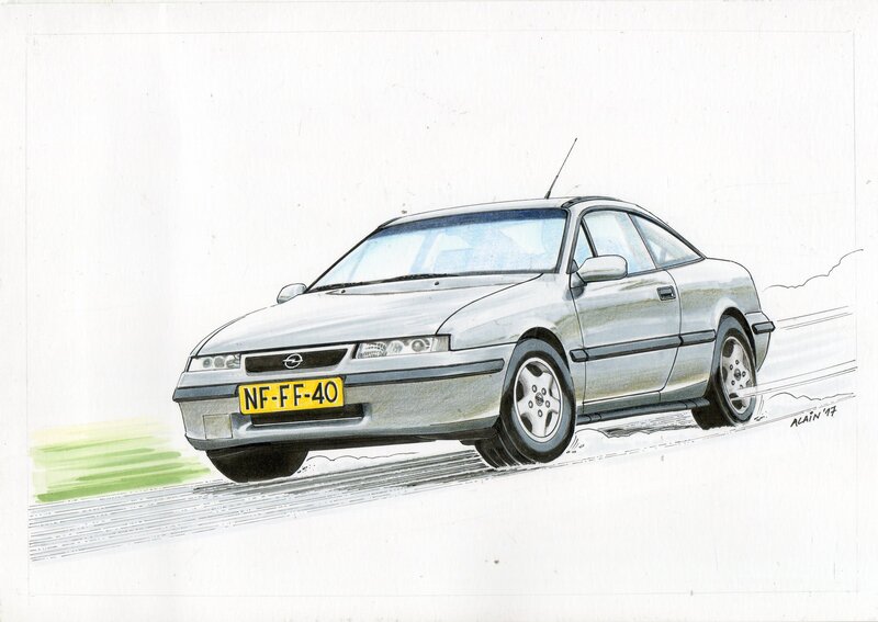 Opel Calibra par Alain Longueville - Illustration originale
