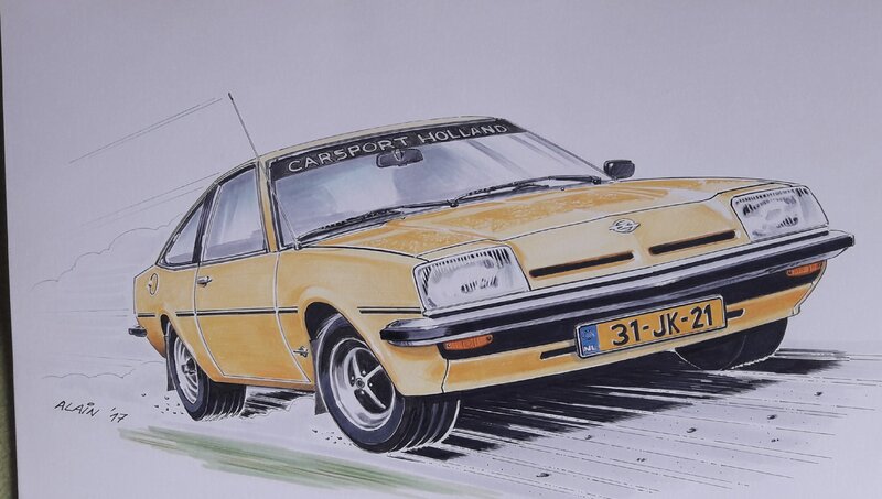 Opel Manta by Alain Longueville - Original Illustration