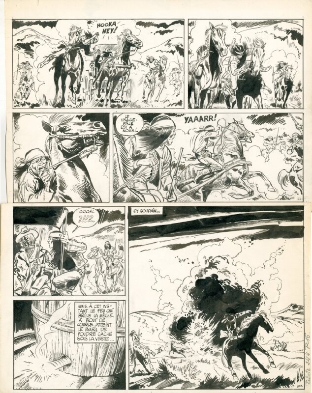 Jean Giraud, Gir, Lieutenant Bluebery - Tonnerre à l'Ouest Page 17 - Planche originale