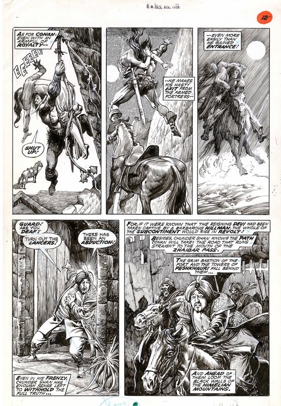 John Buscema, Alfredo Alcalá, 1976 - Savage Sword of Conan #16 - Pg.16 - Planche originale