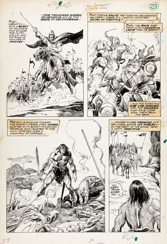 John Buscema, Alfredo Alcalá, Savage Sword of Conan #19 Pg.33 - Planche originale